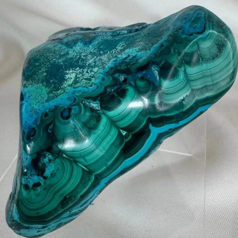 Chrysocolla & Malachite Polished Raw - Picture 4 of 6